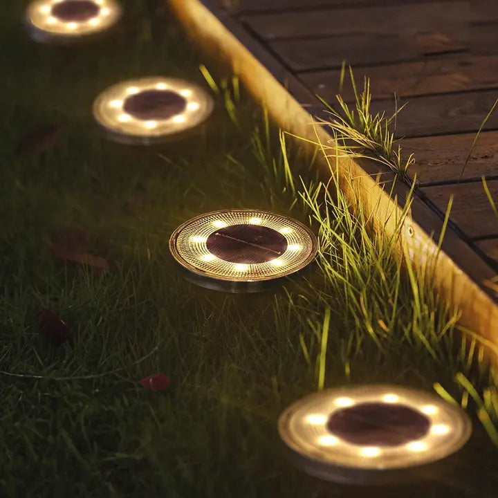 Juego de 4 luces solares resistentes a la intemperie para el suelo del jardín | ribuella