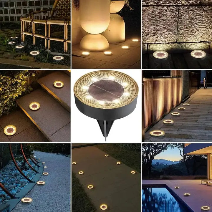 Juego de 4 luces solares resistentes a la intemperie para el suelo del jardín | ribuella