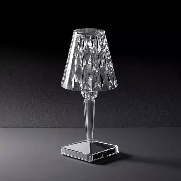 Lámpara decorativa de cristal regulable - Control táctil y diseño compacto recargable
