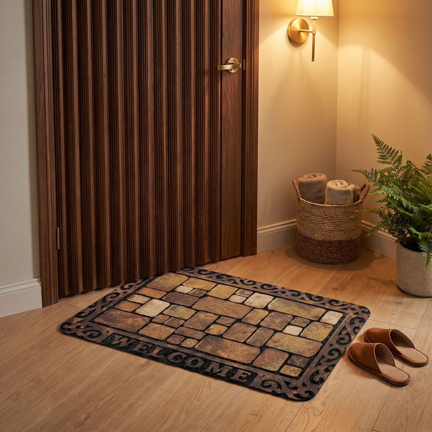 Stylish Absorbent Indoor Welcome Mat with Non-Slip Base | ribuella