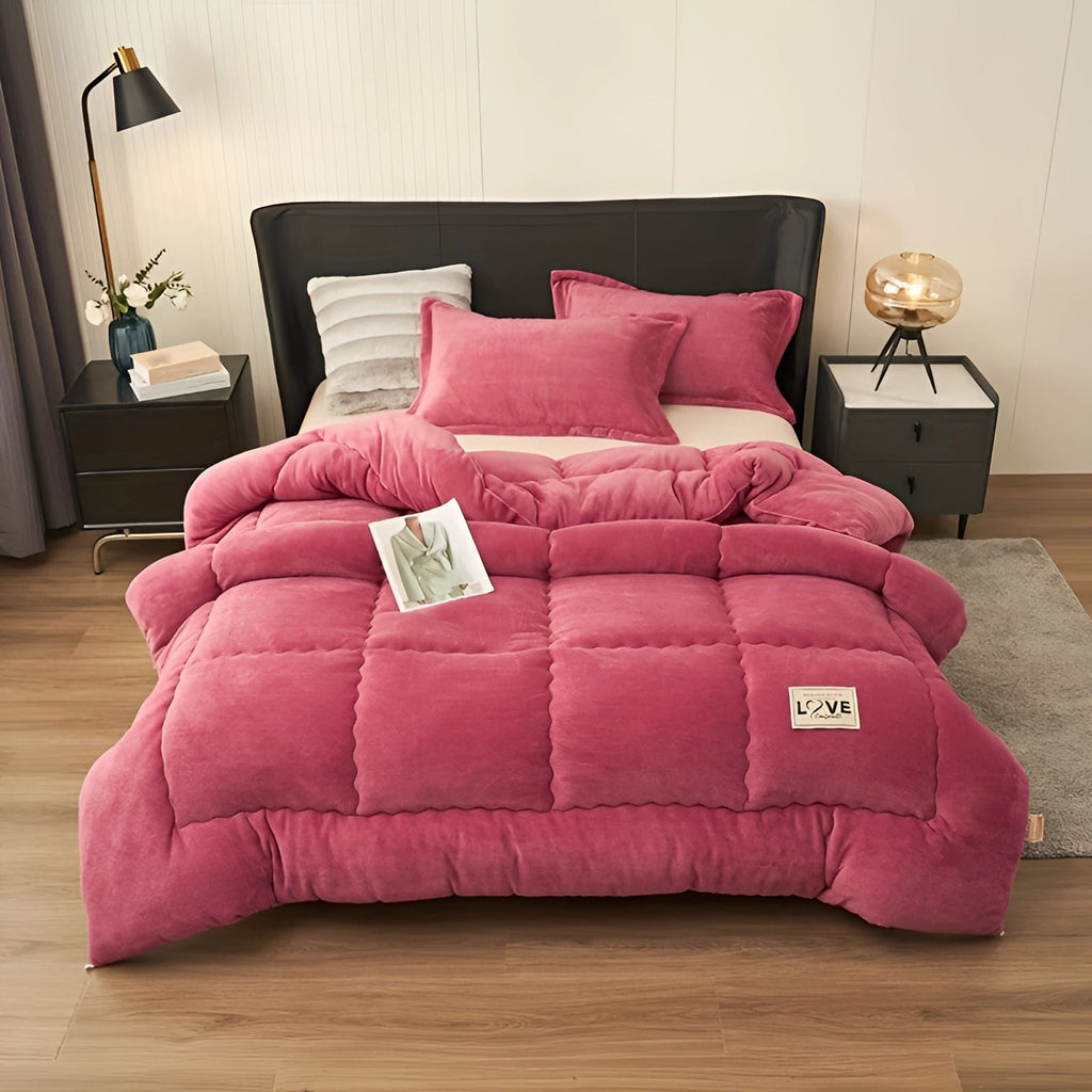 Ensemble de literie moderne en tissu matelassé - finition en velours moelleux, isolation épaisse