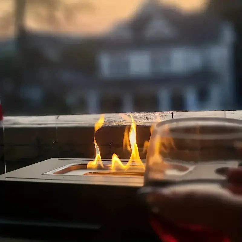 Tabletop Fireplace with Bio-Ethanol - Real Flame, Smoke-Free - Glass Windshield | ribuella