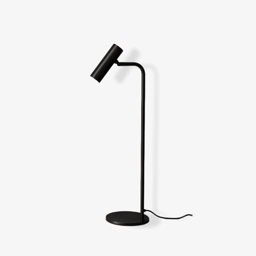 Lampada da tavolo Aurelan in ottone satinato, testa cilindrica orientabile