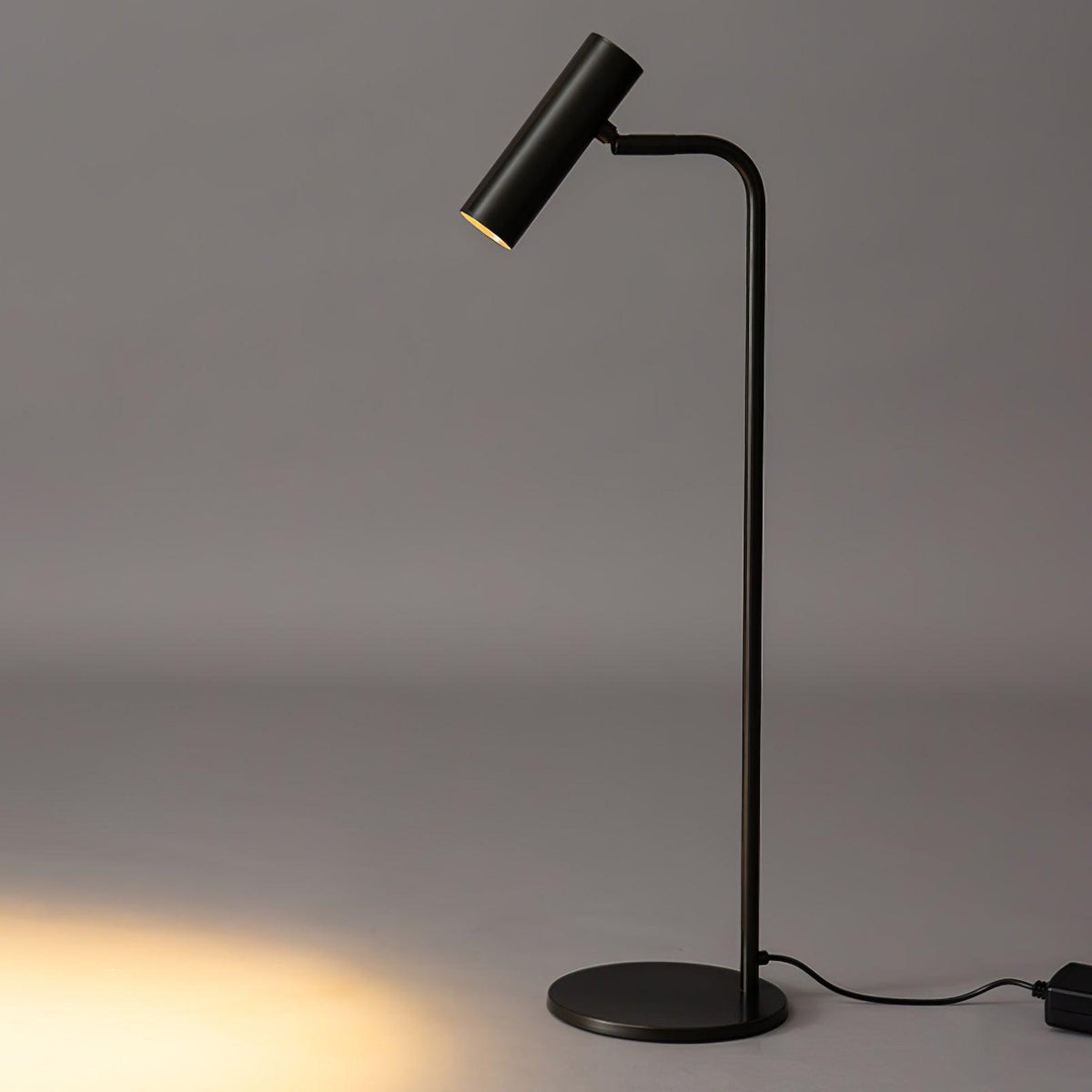 Aurelan Satin Brass Table Lamp, Adjustable Cylindrical Head