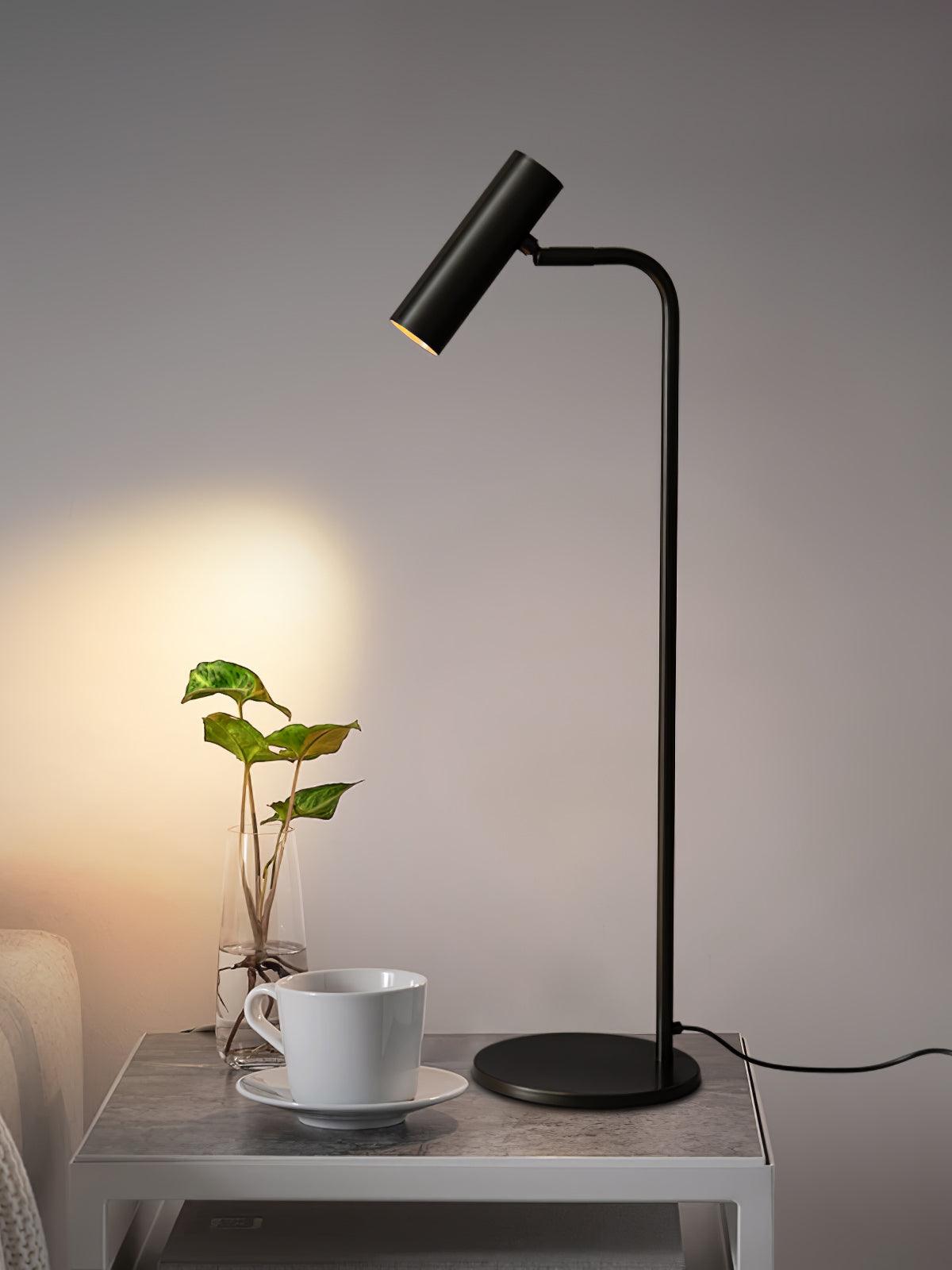 Aurelan Satin Brass Table Lamp, Adjustable Cylindrical Head