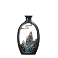 Vaso escultural de montanha SerenityStone em preto mate | ribuella