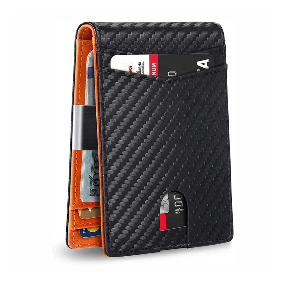 SecureTravel RFID-Guard Slim Pocket Wallet in Carbon Finish | ribuella