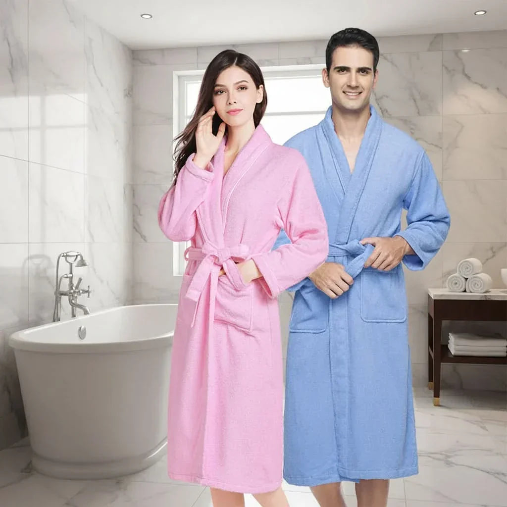 Unisex Cotton Bathrobe with Soft Terry Texture for Comfort | ribuella
