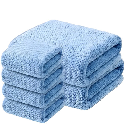 Textured Pattern Microfiber Towel Set – 6 Pieces | ribuella