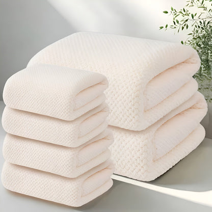 Textured Pattern Microfiber Towel Set – 6 Pieces | ribuella