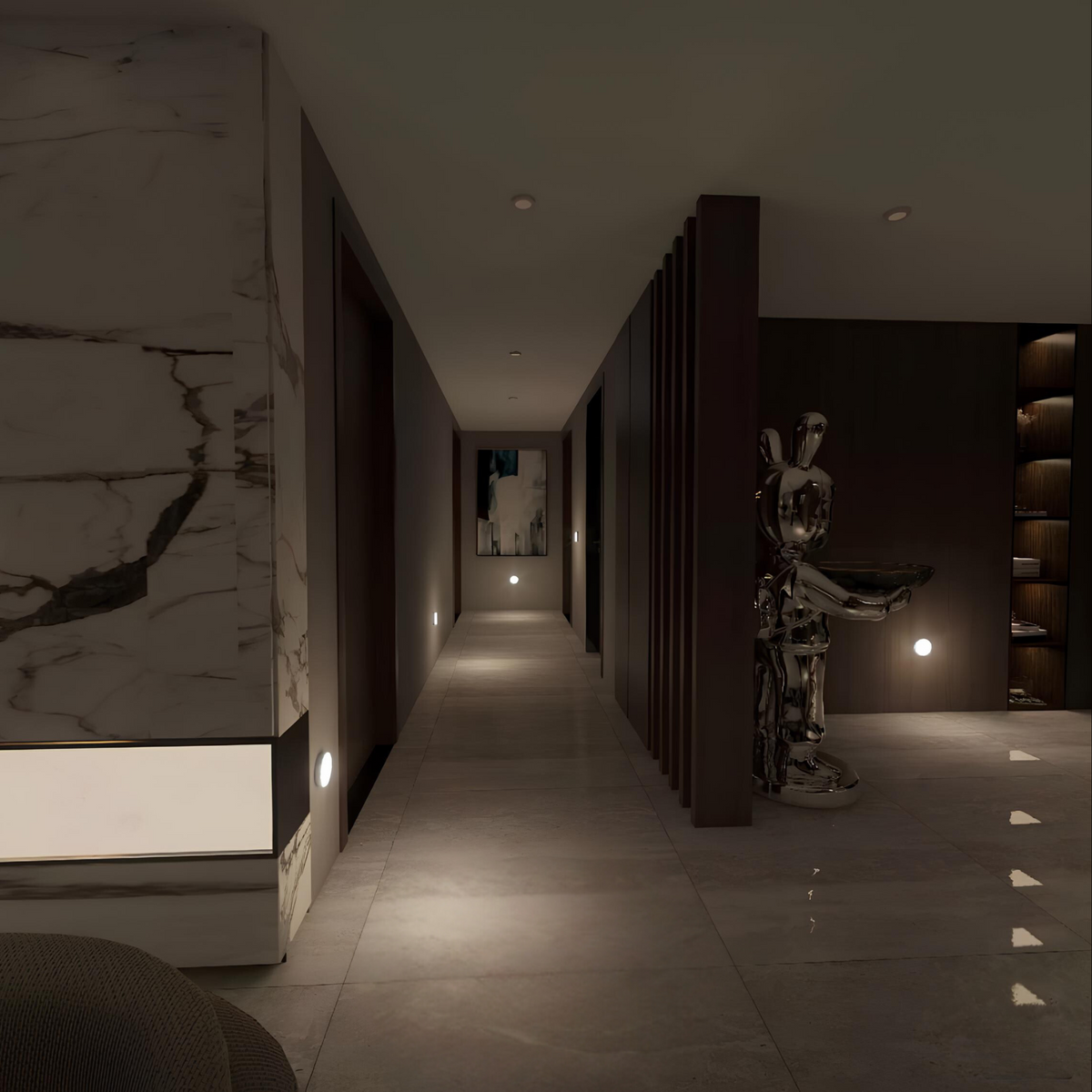 Luce con rilevamento automatico del movimento, design compatto e installazione rapida
