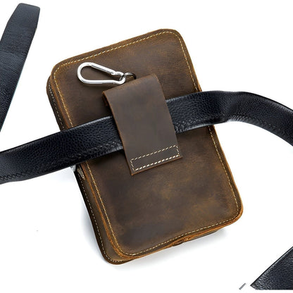 Urban Explorer Men's Leather Crossbody Bag with Pockets | ribuella