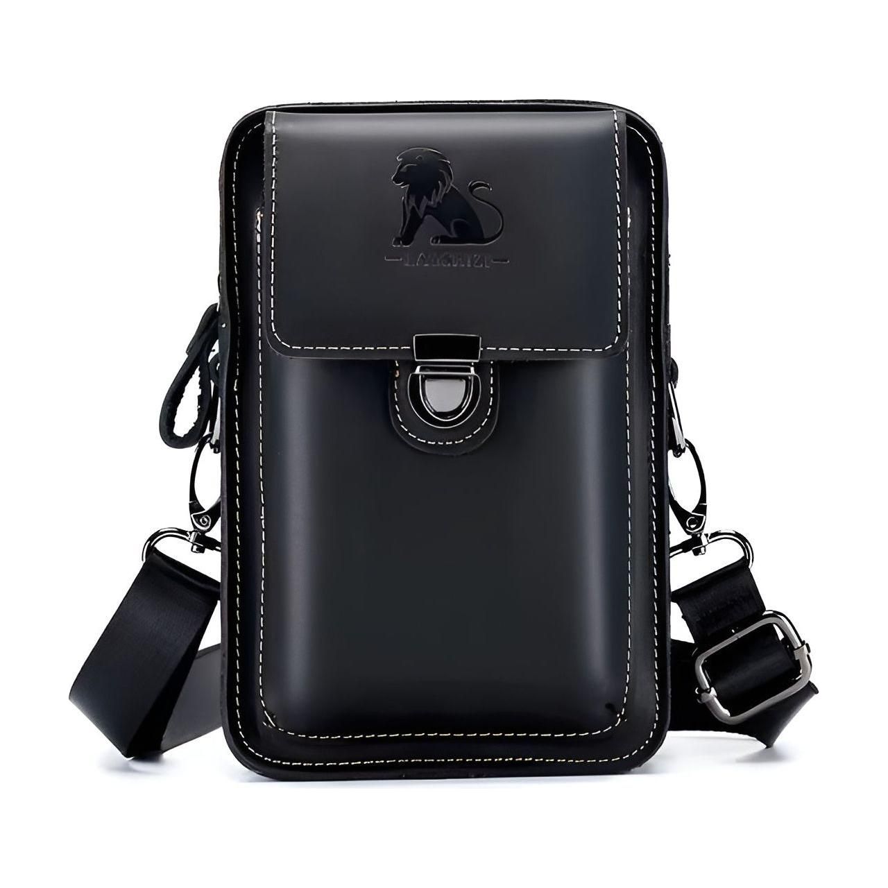 Urban Explorer Men's Leather Crossbody Bag with Pockets | ribuella