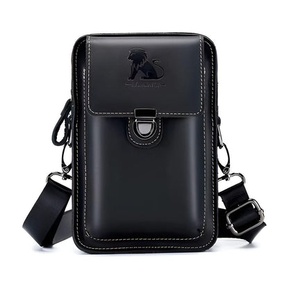 Urban Explorer Men's Leather Crossbody Bag with Pockets | ribuella