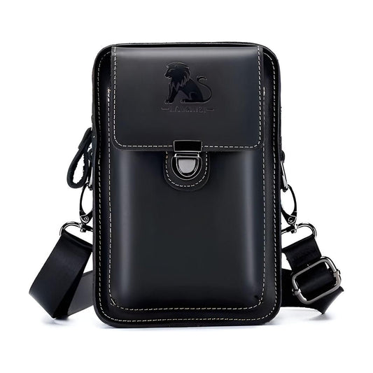 Urban Explorer Men's Leather Crossbody Bag with Pockets | ribuella