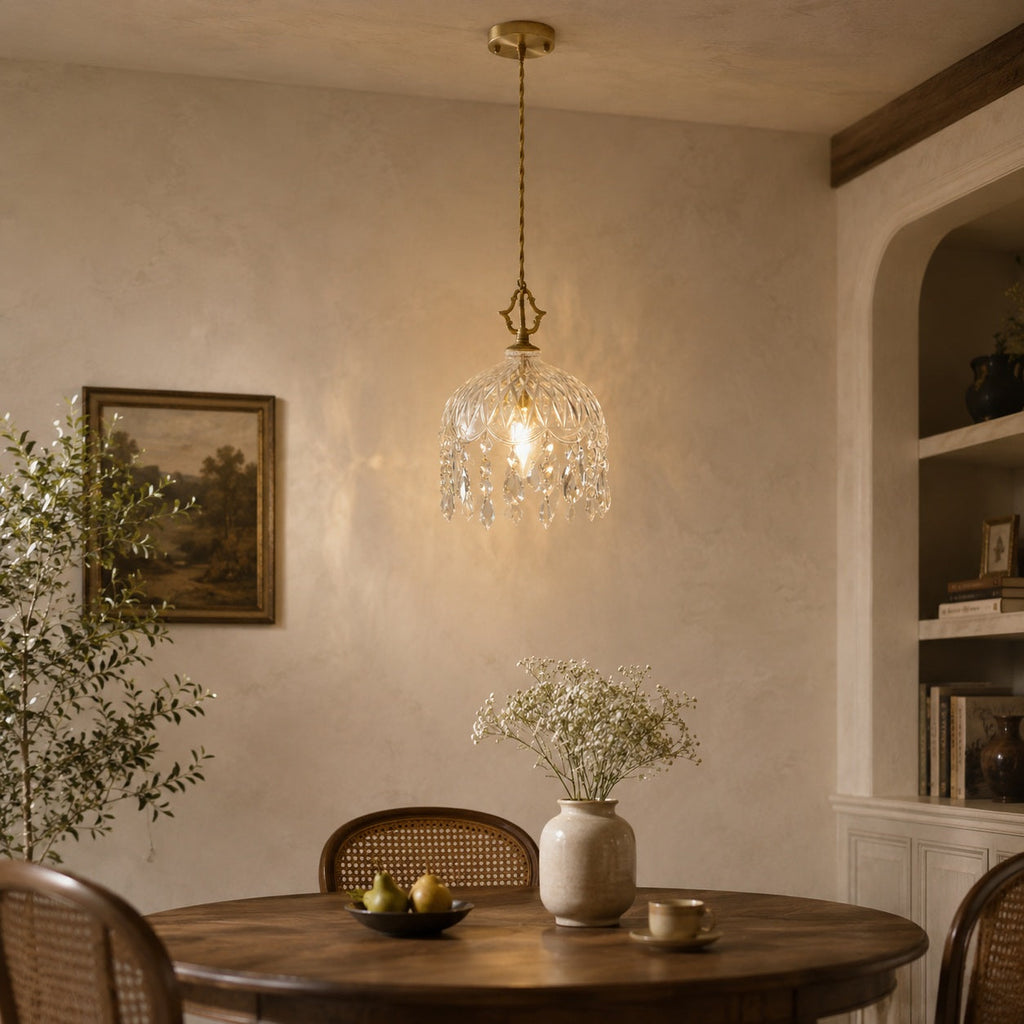 Nástěnné svítidlo v retro stylu s měděnou konstrukcí a propracovaným skleněným designem, LED 90–260 V | ribuella