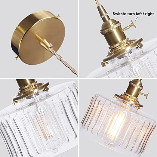 Regulowana lampa wisząca Marcelli z kryształowego szkła, w stylu vintage i cylindrycznym kształcie