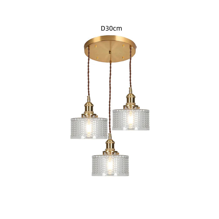 Regulowana lampa wisząca Marcelli z kryształowego szkła, w stylu vintage i cylindrycznym kształcie