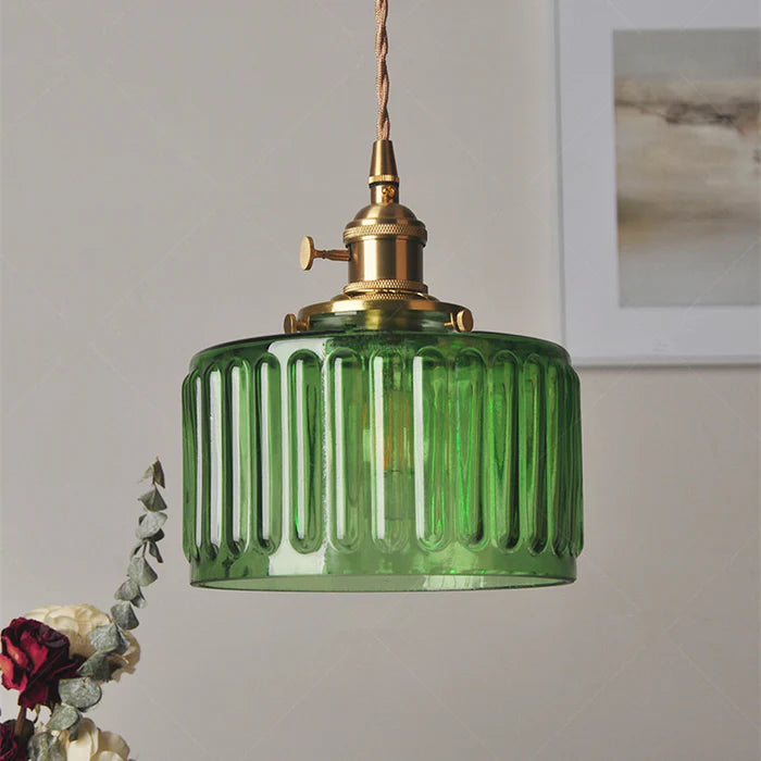 Regulowana lampa wisząca Marcelli z kryształowego szkła, w stylu vintage i cylindrycznym kształcie