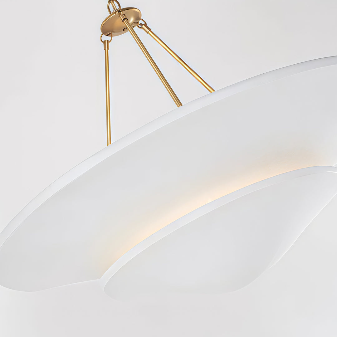 ヴィンテージフレンチシャンデリアライト 調節可能 吊り下げ式 銅製 ホワイト plaster LED 12W 3000K | ribuella