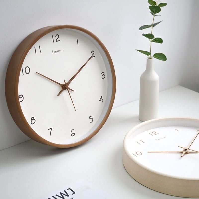 Serenewood 25 cm Holzwanduhr, leiser Batteriebetrieb