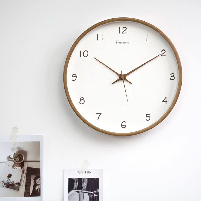 Serenewood 25 cm Holzwanduhr, leiser Batteriebetrieb
