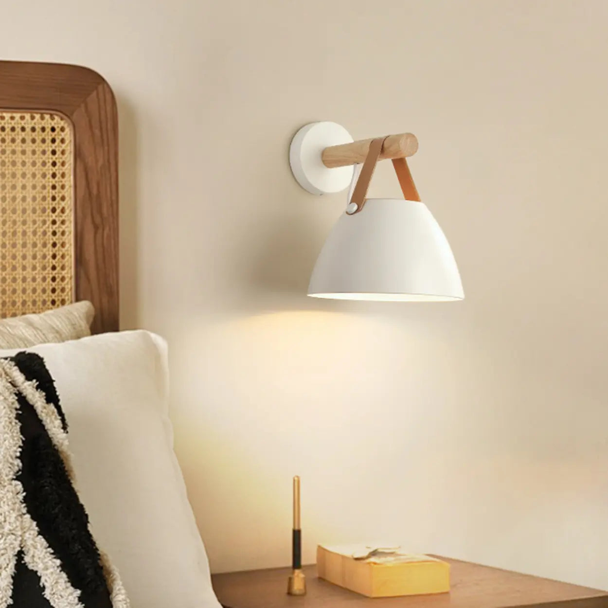 Stylish Indoor Cone Wall Light with Leather Strap | ribuella
