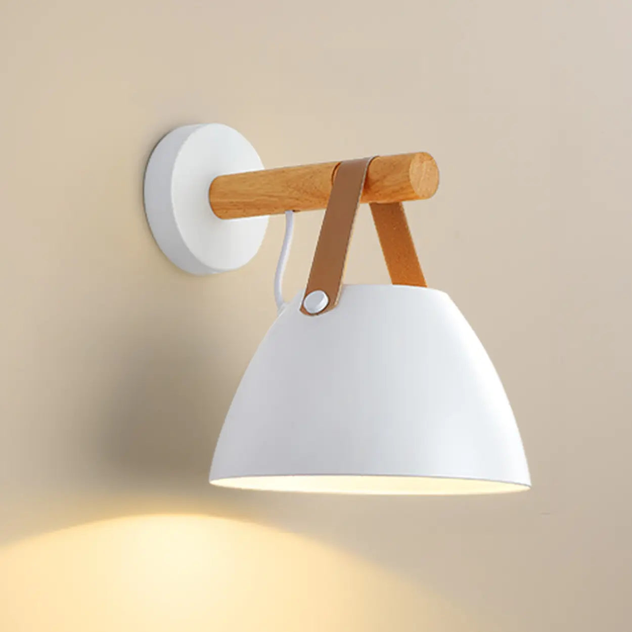 Stylish Indoor Cone Wall Light with Leather Strap | ribuella