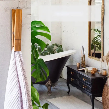 Towel Holder with Clothespins for Bathroom Use | ribuella