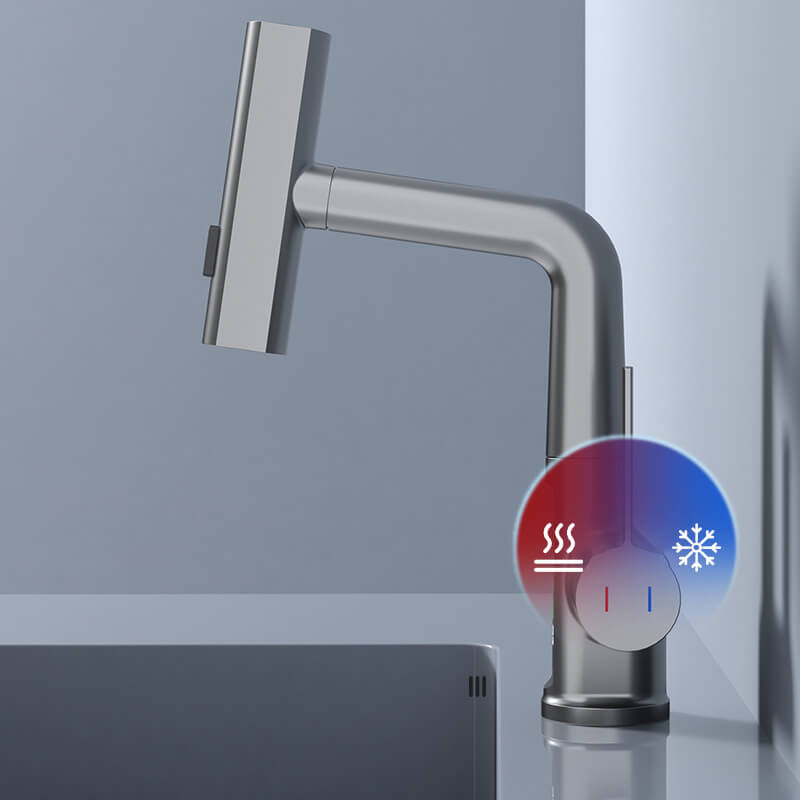 Retractable Faucet with 360° Rotation - LED Temperature Display - 5 Spray Modes | ribuella