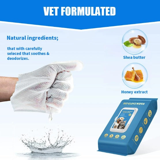 Gentle Pet Cleaning Gloves Quick Dirt And Odour Removal