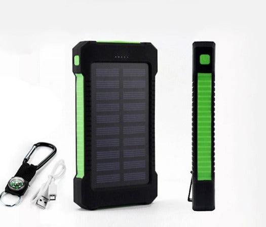 Power bank solare da 20000mAh ad alta capacità, caricabatterie portatile con doppia porta USB