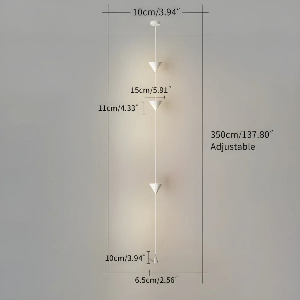 Lampadaire à suspension conique avec éclairage d’ambiance LED réglable de 3.5m