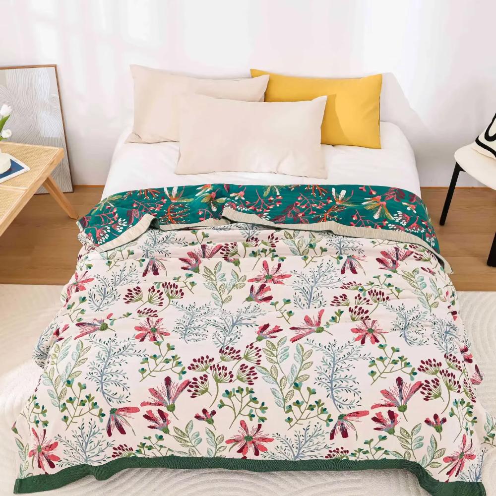 Wildflower Whisper Blanket — Soft Four-Layer Throw Design