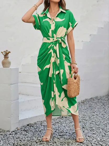 Robe Chemisier Drapée Chic