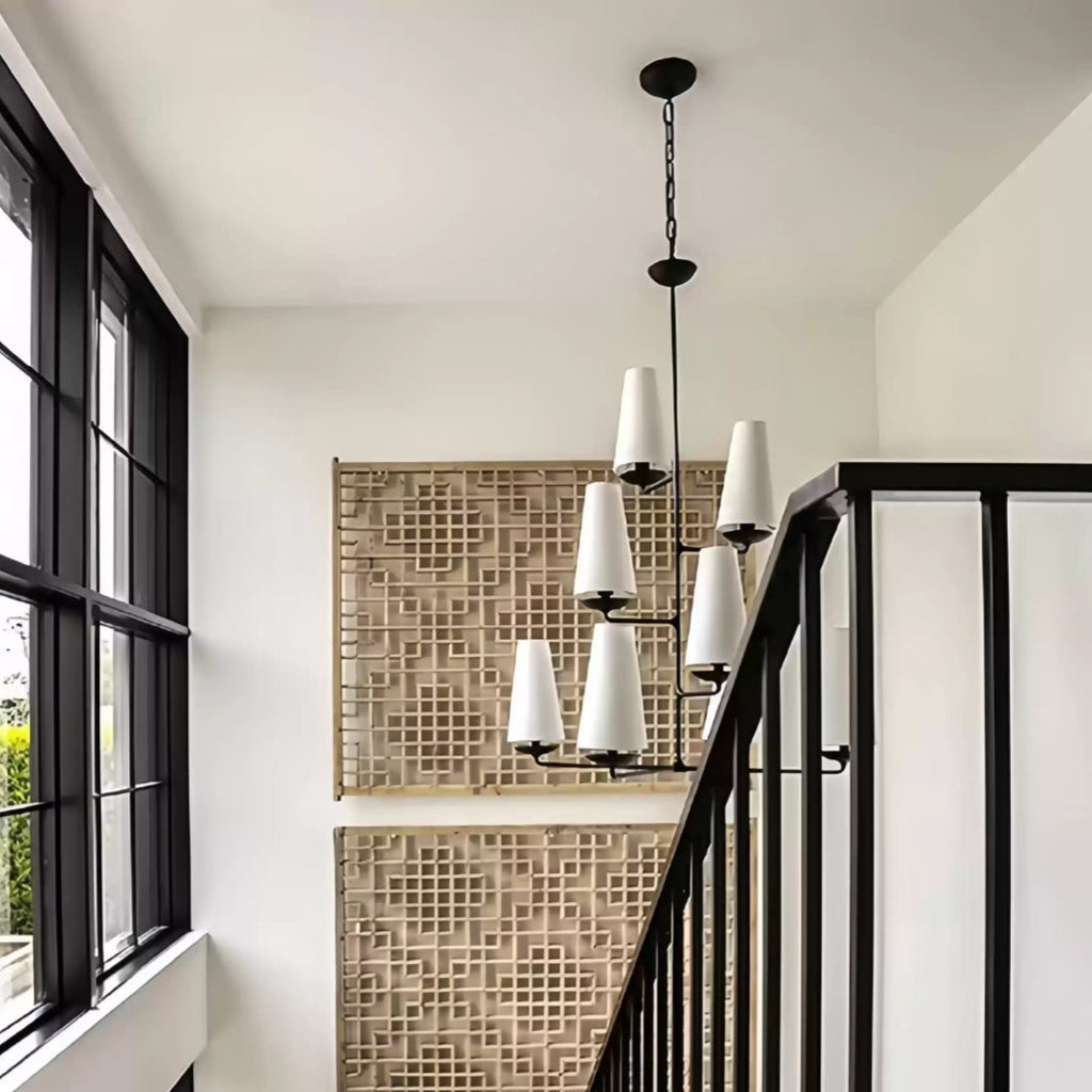 Fontaine Vertical Chandelier Tall Tiered Suspension Ceiling Light