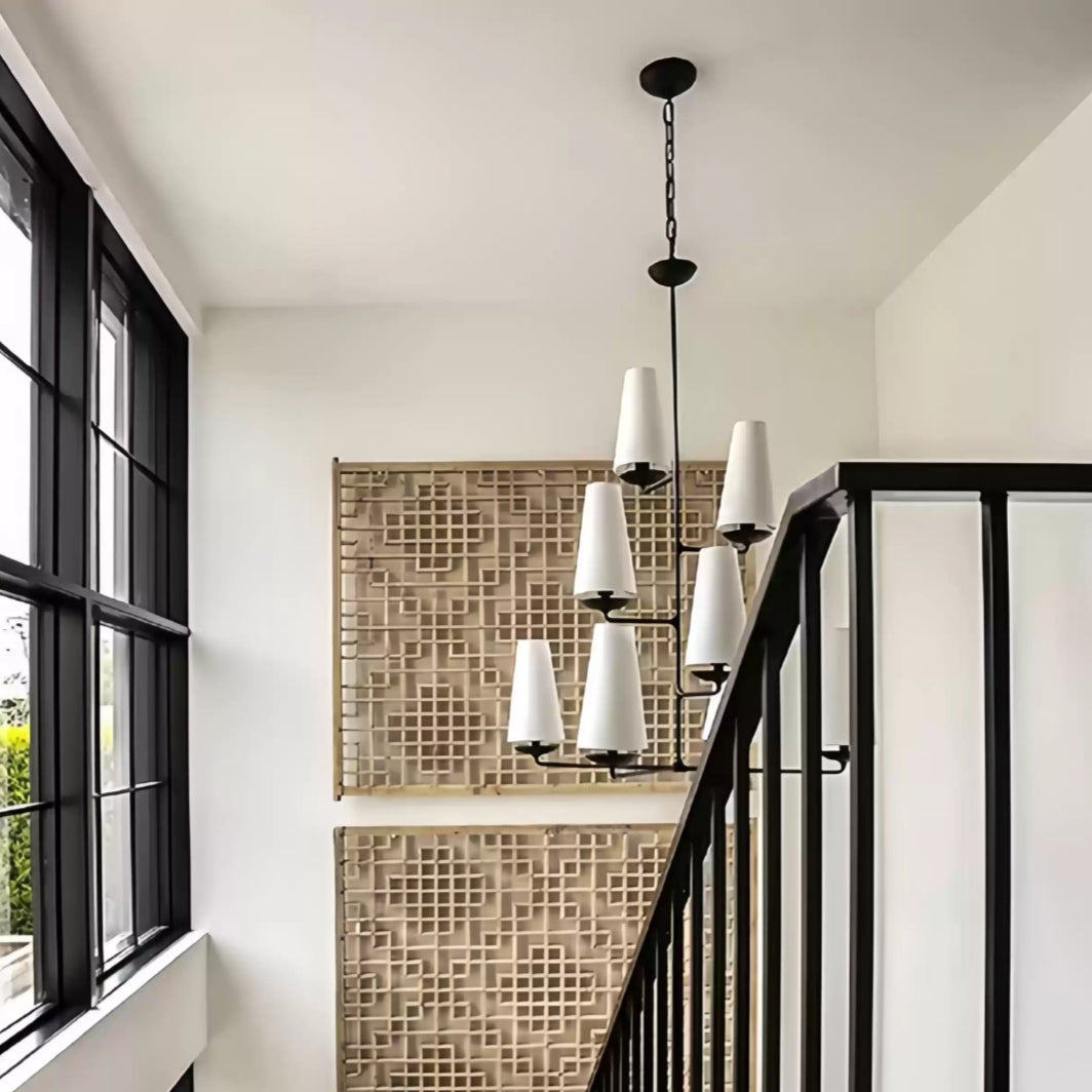 Fontaine Vertical Chandelier Tall Tiered Suspension Ceiling Light
