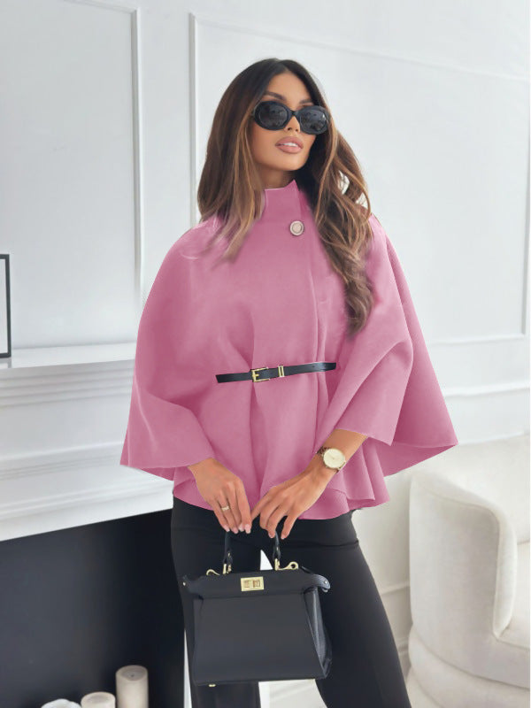 Poncho Col Montant Ceinturé