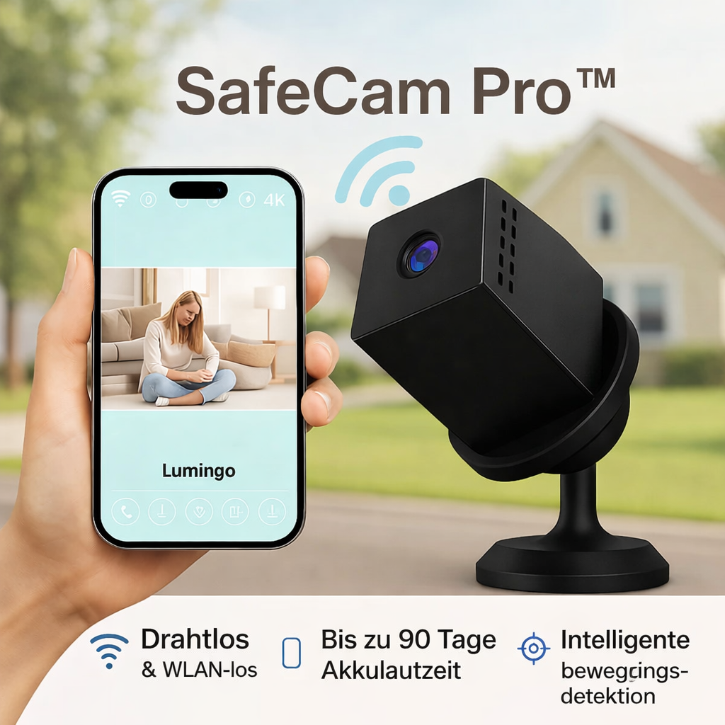 Beveiligingscamera - Ultra HD 4K-infraroodnachtzicht - Werkt op batterijen - SafeCam Pro | ribuella