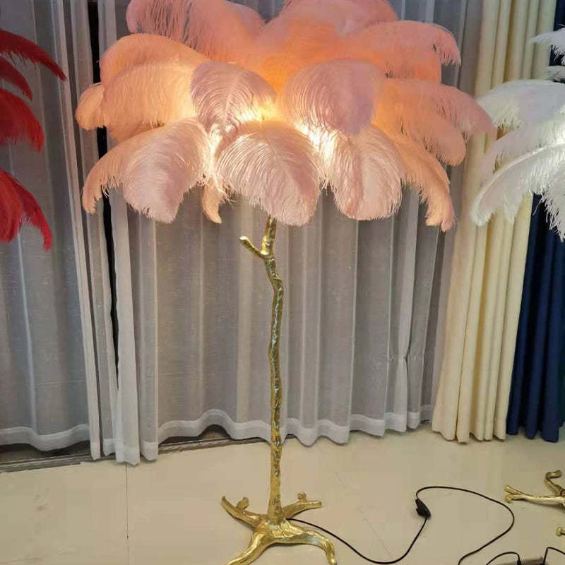 O'Moore Ostrich Feather Floor And Table Lamp Nordic Luxury