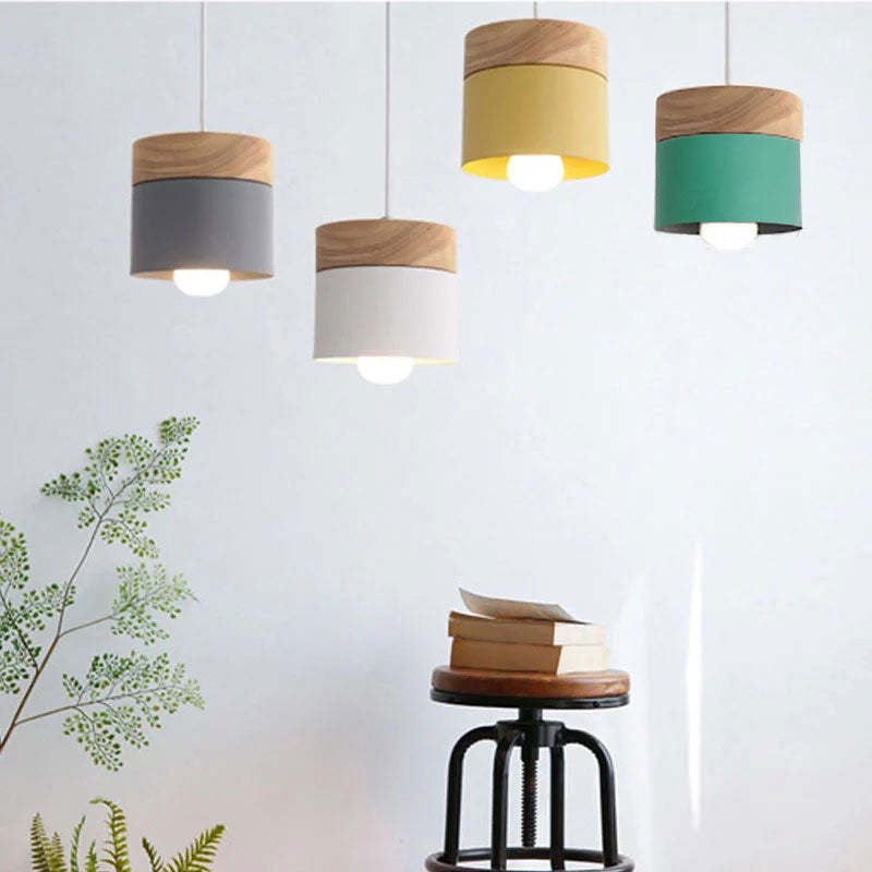 Suspension moderne Valentina en forme de boîte, structure en métal et bois pour ampoule E27