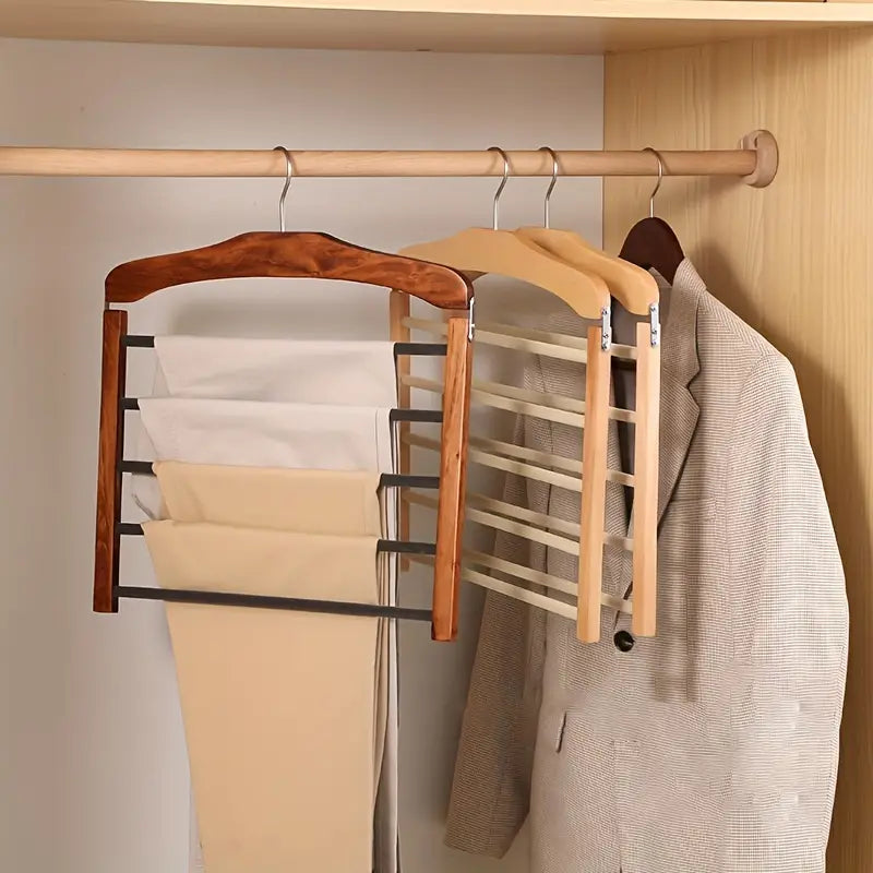 Cintre à pantalons à cinq niveaux, porte-pantalons vertical, organisateur de dressing à plusieurs niveaux