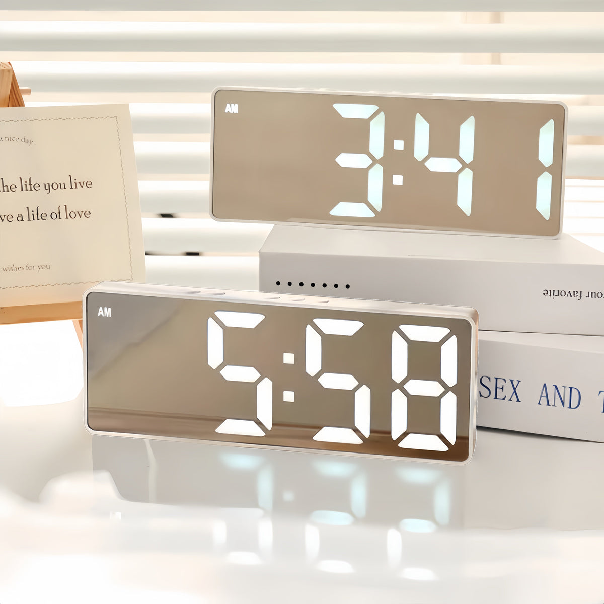 Digital Sunrise Alarm Clock Soft Light Simulation, Automatic Snooze
