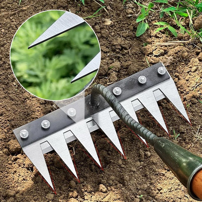 TerraEdge Carbon Steel Weed Rake | Effortless Power That Protects and Revives Your Garden | ribuella