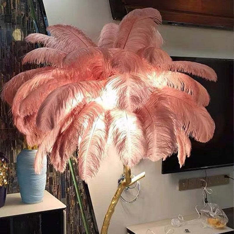 O'Moore Ostrich Feather Floor And Table Lamp Nordic Luxury