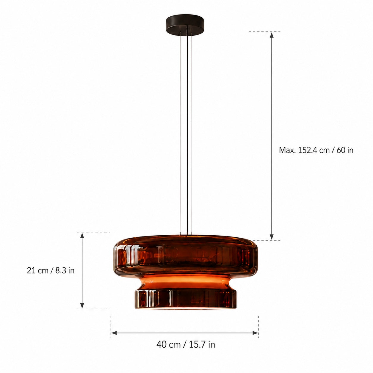Modern Glass Pendant Lamp Adjustable Hanging Light LED Fixture for Kitchen and Dining | ribuella