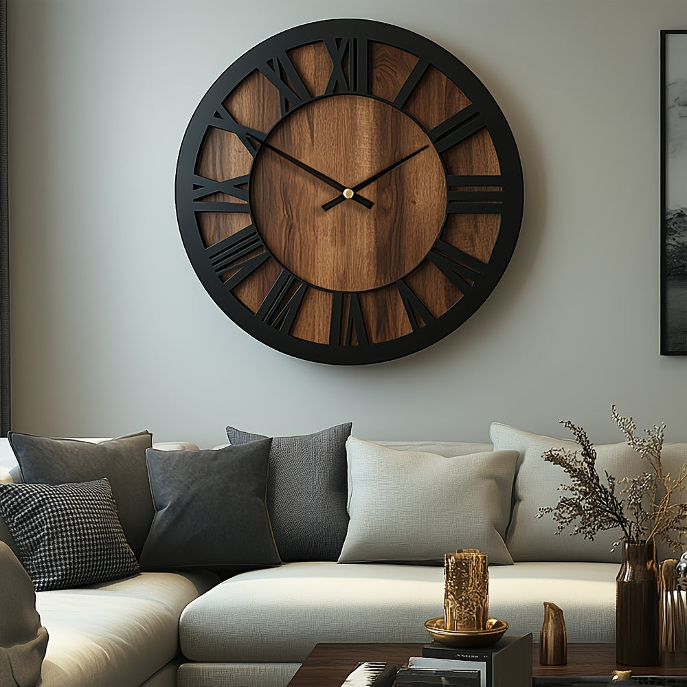 Timeless Elegance - Silent Wooden Vintage Wall Clock | ribuella