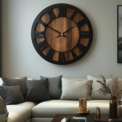 Timeless Elegance - Silent Wooden Vintage Wall Clock | ribuella