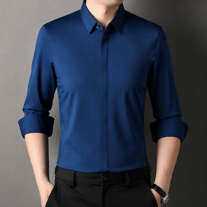 Vantori – Wrinkle-Resistant Slim-Fit 4-Way Stretch Dress Shirt | ribuella