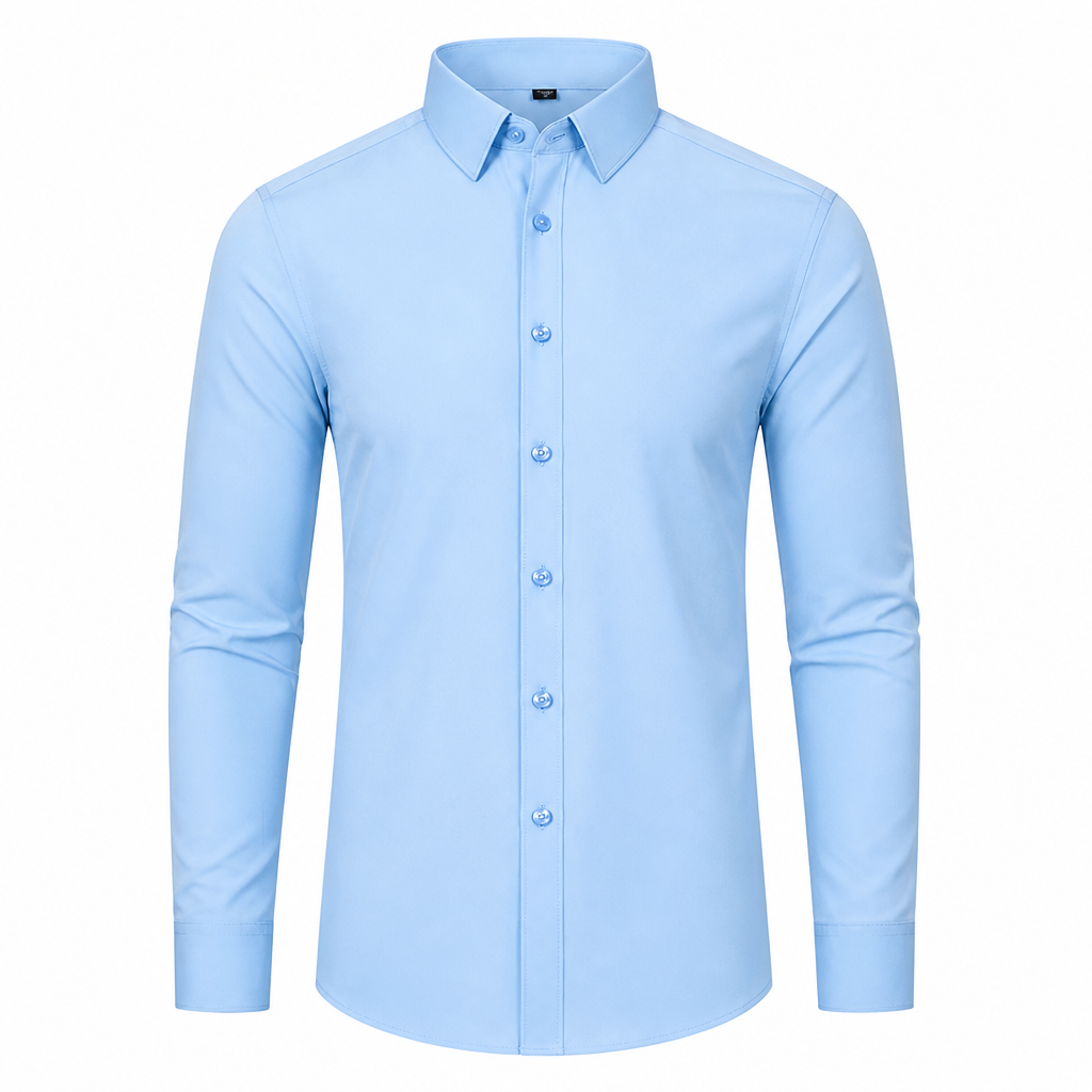 RevoStretch – Smooth Stretch Button-Down Shirt with Wrinkle-Resistant Silky Sheen | ribuella